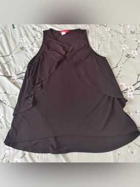 Red Haute Black Ruffle Layer Tank Top-Never used, no tag